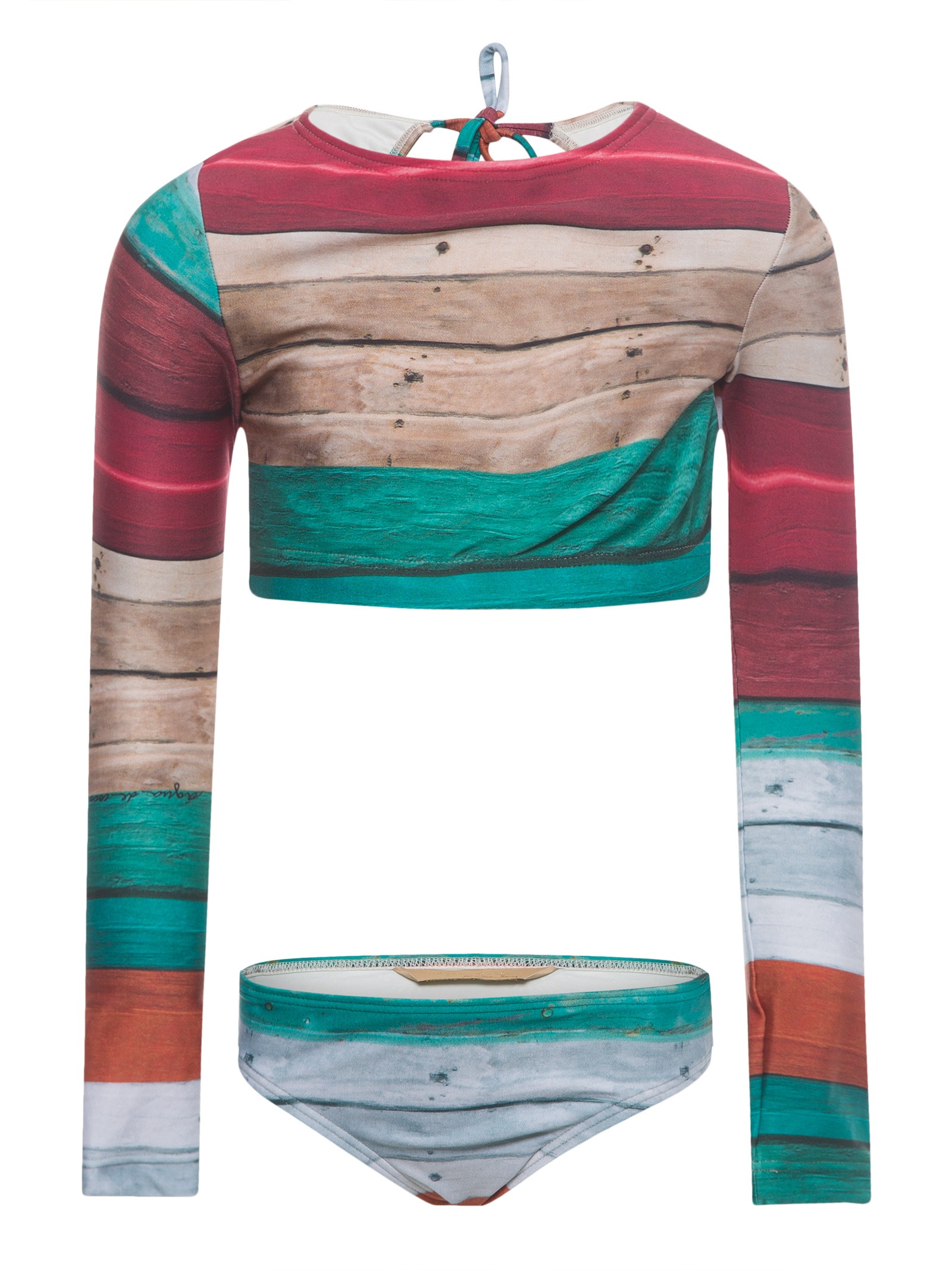 ÁGUA DE COCO - BIQUÍNI TOP MANGA LONGA TURQUESA MAR - R$229 