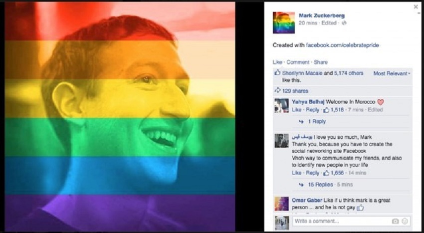 Facebook pode rastrear quem mudou a foto para o arco-íris