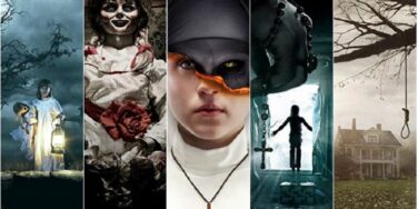 Diferentes cartazes de filmes da franquia A Invocação do Mal