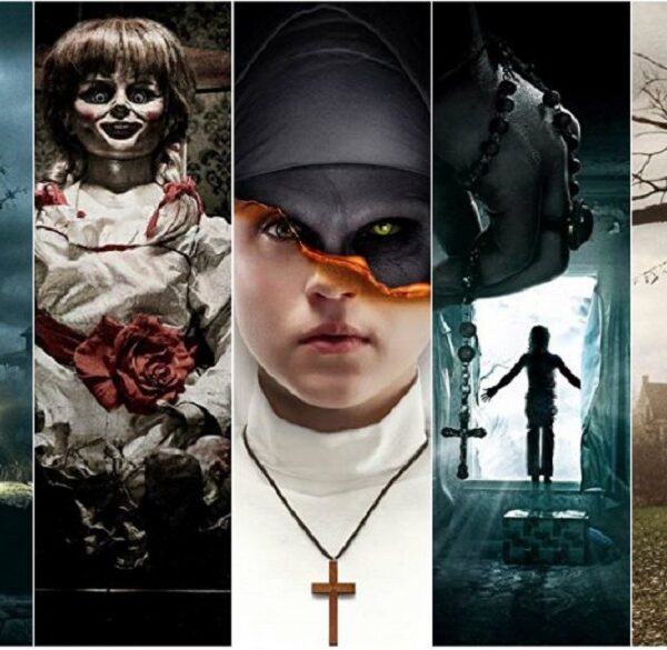 Diferentes cartazes de filmes da franquia A Invocação do Mal