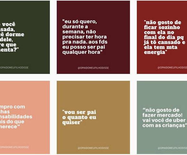 Painel colorido com várias frases que mães solteiras já ouviram dos pais de seus filhos