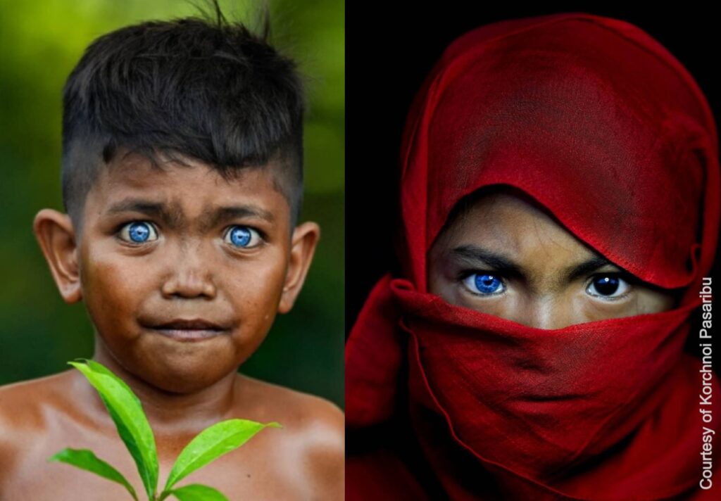 indígenas olhos azuis